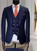 Erkek Suitler İş İtalyanca Erkekler için Düğün Damat Smokin Prom Partisi İnce Fit lacivert Beyefendi Özel Yapımı Blazer 3 PCS 2024