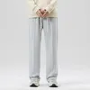 Caayu Mens Jogger Sweetpants Fashion Hip Hop Japon Sokak Giyim Drawstring Sıradan Bol Pantolon Spor Gevşek Gri Pantolon 240108