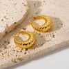 Hoop Earrings INS Gold Plated 316L Stainless Steel Hollow Croissant Fine Female Titanium Luxury Jewelry Wholesale Drop