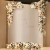 Fleurs décoratives Luxurychampagne Mur Suspendu Triangle Fleur Arrangement Floral De Mariage Toile De Fond Arche Décor Artificielle Rangée BanquetEventParty