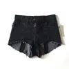 Saias femininas rasgadas franja azul zíper completo na virilha shorts jeans mulheres avantgarde bolso jeans shorts verão quente curto