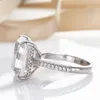 Cluster Rings Silver 925 Original Real 10 Emerald Cut Diamond Test Past D Color Moissanite Wedding Ring For Men Women Gemstone Jewelry