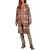 Damesjassen Dames S Vintage geruite oversized jas met reverskraag Lange mouw Wollen uitloperjack voor casual en chique look