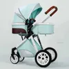 Strollers# Luxury Infant designer Stroller 3 in 1 High Landscape Cart Can Sit Can Lie Brand Portable Pushchair Carrier Free fashion soft