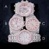 Hip Hop Bussdown Dial Mens Luxury Iced Out Watch Hand Made Setting VVS Moissanite Watch Men Women