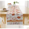 Tabela Runner Ação de Graças 33x183cm Sazonal Outono Colheita Vintage Cozinha Jantar Decoração para Indoor Outdoor Home Party Decor Drop Dh2Zr