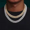 Hip Hop lodowany naszyjnik Wysokiej jakości biżuteria 13 mm bąbelek Miami łańcuch diamentów kubańska łańcuch linków dla mężczyzn