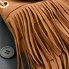 Vintage Port Style stor kapacitet Casure Cross Shoulder Small Square Women's Bag 2023 Simple Autumn/Winter Suede Tassel FMT-4324