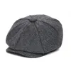 Jangoul Woolen Tweed Kid Sboy Cap Boy Girl Herringbone Child Flat Cap Liten Size Teddler Youth Beret Hat Boina 001 240108