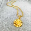 Pendant Necklaces Hard Gold Women's Wedding Necklace Imitation Yellow Flower Euro 24k Long Lasting Plated Jewelry