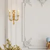 Wall Lamps European Rococo Brass Light Indoor Bedroom Bedside French Living Room Corridor Home Decorative Led Copper Sconce Lamp