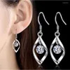 Chaînes 925 Sterling Silver Bijoux Ensembles Zircone Twist Goutte d'eau Collier Boucles d'oreilles Bijoux pour femmes Cadeau de Noël