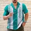 Chemises décontractées pour hommes Chemise de bowling vintage à rayures classiques à manches courtes boutonnée Parfait pour l'usure et les occasions spéciales