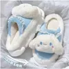 Doldurulmuş Peluş Hayvanlar Ins Moda Karikatür Sevimli Kuromi Melody Cinnamoroll P Slipper Home Sıcak Festival Hediye Boyutu 35-40 Dhtza'ya Dönüş Teslimat