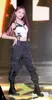 Calças femininas de duas peças Kpop Coréia Girl Group Jazz Dance Preto Wide Leg Carga Macacões Branco Slim Off-Ombro Sling Colete Tops Mulheres Set