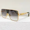 Mens Luxury Brand THE ORBIT Sunglasses Designer New Gold Frame Oversized Shield Shaped Lenses Modern Fashion Style Sunglasses