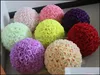 Bolas de besos 624 pulgadas 1560 cm boda seda pomander flor bola estilos de cifrado artificial para fiesta decoración del hogar gota del9248412