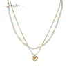 Designers jewels Vivienne Empress Dowager Necklace Tiktok ins Double layered Pearl Necklace Female Stainless Steel 18K Gold Heart Sweater Chain