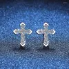 Stud Earrings S925 Sterling Silver All Diamond Mosang Fashion 36 Point Wedding Jewelry Wholesale