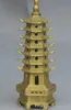 Artesanato de 6 "Chineses Zhenzhai Brass Wenchang Budista Stupa Pagoda Tower estátua