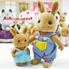 1 12 Forest Animal Family Mini Rabbit Bear Panda doll girl play house doll setForest Family Villa Furniture Set Toys 240108