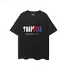 Trapstar Tshirts Men Designer Biała koszula Rainbow Hafdery Dekodowanie Tshirt Man Women Casual Loose Street Ubrania