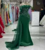 EBI 2024 ASO Dark Green Mermaid Dress Lace Pearls Kryształy wieczór formalny impreza Druga recepcja urodzinowe suknie zaręczynowe sukienki szata de soiree ZJ418 es