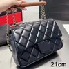 Bolsa de designer feminina bolsa clássica caviar aba bolsa de ombro diamante xadrez de alta qualidade couro ouro e corrente de prata mini bolsa crossbody bolsa de couro ferrolho bolsas