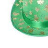 Basker Green Top Hat Glitter Shamrock Stpatrick Day Costume Festliga tillbehör