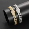 Fashion Jewelry Hip Hop 9mm Single Row Zircon Spring Buckle Iced Out Cuban Link Chain Necklace Men