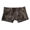 Underpants Men Leopard Print Sexy Underwear U Pouch Boxer Briefs Panties BuLifting Erotic Lingerie Clothes Inner Wear