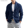 Suéter masculino jaqueta masculina cor sólida slim manga comprida tricô suéter casaco outono inverno cardigan outerwear masculino tops ropa de hombre t240108