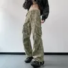 Jeans pour hommes Y2K Vintage Pantalon de camouflage à jambe large Mode Baggy Droite High Cargo Street Army Pantalon 2024