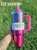 Stanleness US Stock The exhincher H2.0 Cosmo Pink Co-marbardé de parade Tobe 40 oz Iced tasses 304 Swig Wine Tugs Gift's Day's Cuble Cibles Red Water Bottles Mh4r