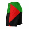 Shorts pour hommes Anime Beach Pantalon Martinique en rouge vert et noir lâche élastique drôle graphique mâle basket-ball réglable cordon de serrage