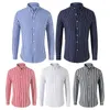 Chemises décontractées pour hommes Chemise d'affaires pour hommes Cardigan rayé de style formel avec col rabattu Slim Fit Design à simple boutonnage