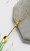 Alice Crown Classical Royal Snuff Necklace Pendant Dabber Dab Wax Tool Mini Tools Waxy Dry Herb Herbal Spoon Shaped Metal Lanyard 1302679