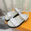 Designer de luxo paseo pôr do sol conforto preto linha honolulu fivela bom dia plana slide sandália sandálias com caixa