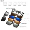 Moda óptica armação de óculos masculino feminino com 5 clipe em óculos de sol polarizados óculos magnéticos para masculino miopia óculos rs159 240108