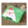 Present Wrap Christmas Eve Big Gift Box Santa Claus Fairy Design Kraft Papercard Presentparti Favor Activity Red Green Gifts Package Dro DHCCP