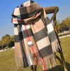 Дизайнерский клетчатый кашемировый шарф для женщин и мужчин Зимний теплый пашминовый роскошный шарф Bb Длинный негабаритный классический клетчатый шарф Хорошее качество и очень мягкий модный шарф Бесплатная доставка