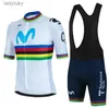 사이클링 저지 세트 MOVISTAR 2024 사이클링 저지 세트 여름 스페인 MTB 자전거 옷 유니폼 Maillot Ropa Ciclismo 남성 자전거 의류 정장 Hombrel240108