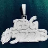 Custom Brush Script Cursieve Letter Naam Hanger Mannen Hip Hop Ketting Volledige Zirkoon Aangepaste Rock Rapper Sieraden 240106