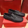 Designer Scarpe di lusso Scarpe da uomo Mocassino in pelle nera Slip On New Black Mens Giordano Gancini Scarpe eleganti Bit Marrone Blu con scatola originale