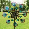 Garden Decorations Windmill Peacock Tail Rotary Wind Spinners Decorative Stakes Pinwheels For Courtyard Patio Decoration Kids Gifts