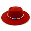 Bérets bleu Bump Cap Fedora chapeau pour femmes mode plat haut classique élégant dames mariage automne hiver