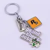 Anahtar Yüzükler Zrm Oyun Grand Theft Auto 5 Keychain Erkekler Hayranlar Mektup Anahtar Zinciri Grand Theft Auto Rock Star Keykey Buckles Araç Aksesuar J240108