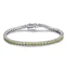 UMCHO 925 Sterling Silver Peridot 2mm Tennis Armband Women's Armband Party Gift Fashion Fine Jewellery 240106