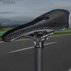 Cykel sadlar Zeius Carbon Fiber 3D Tryckt cykel sadel ultralight ihålig andningsbar bekväm MTB Mountain Road Cykelcykling säte Partsl240108