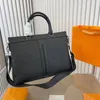 2024 Luxe Designer Aktetas Zakelijke Crossbody Handtas Mode Heren Schoudertas Lederen Laptoppakket Computertassen